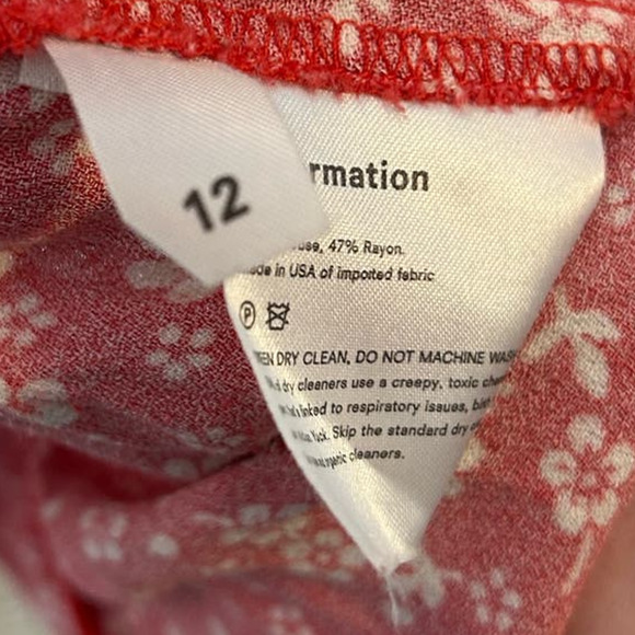 Reformation Kopa Mini Dress Puffed Sleeve Floral Print Red White Size 12 - Picture 7 of 9